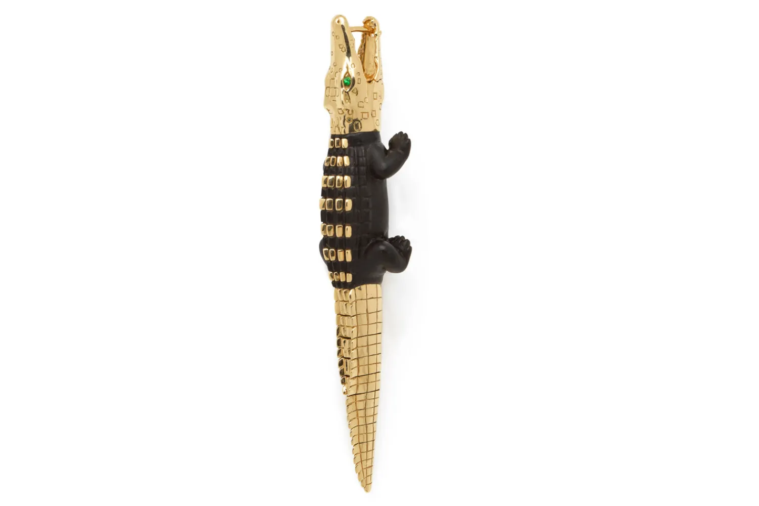 Bibi van der Velden Alligator Ebony Wood With Gold Studs Bite Earring Large Cheap