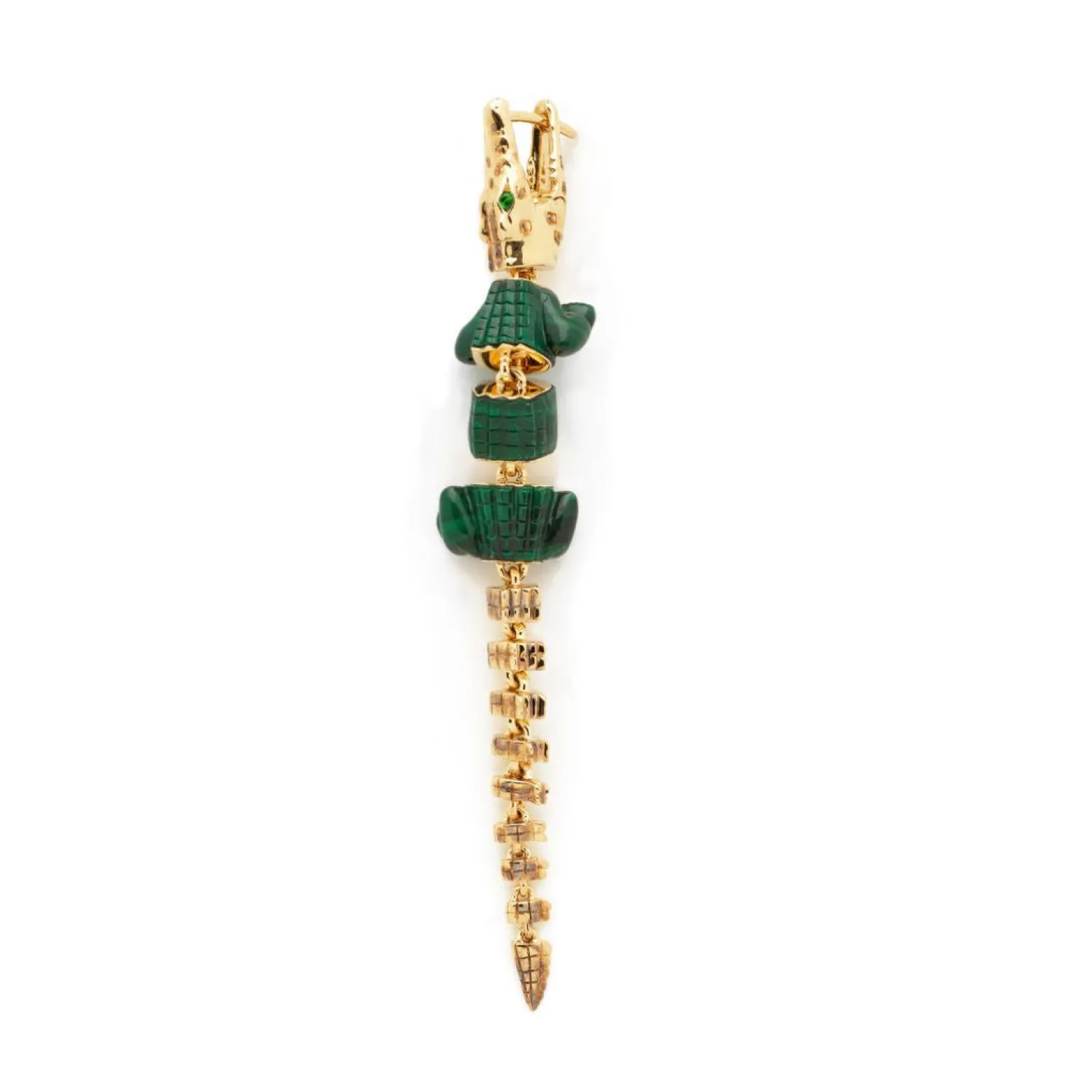 Bibi van der Velden Alligator Malachite Vertebrae Bite Earring Flash Sale