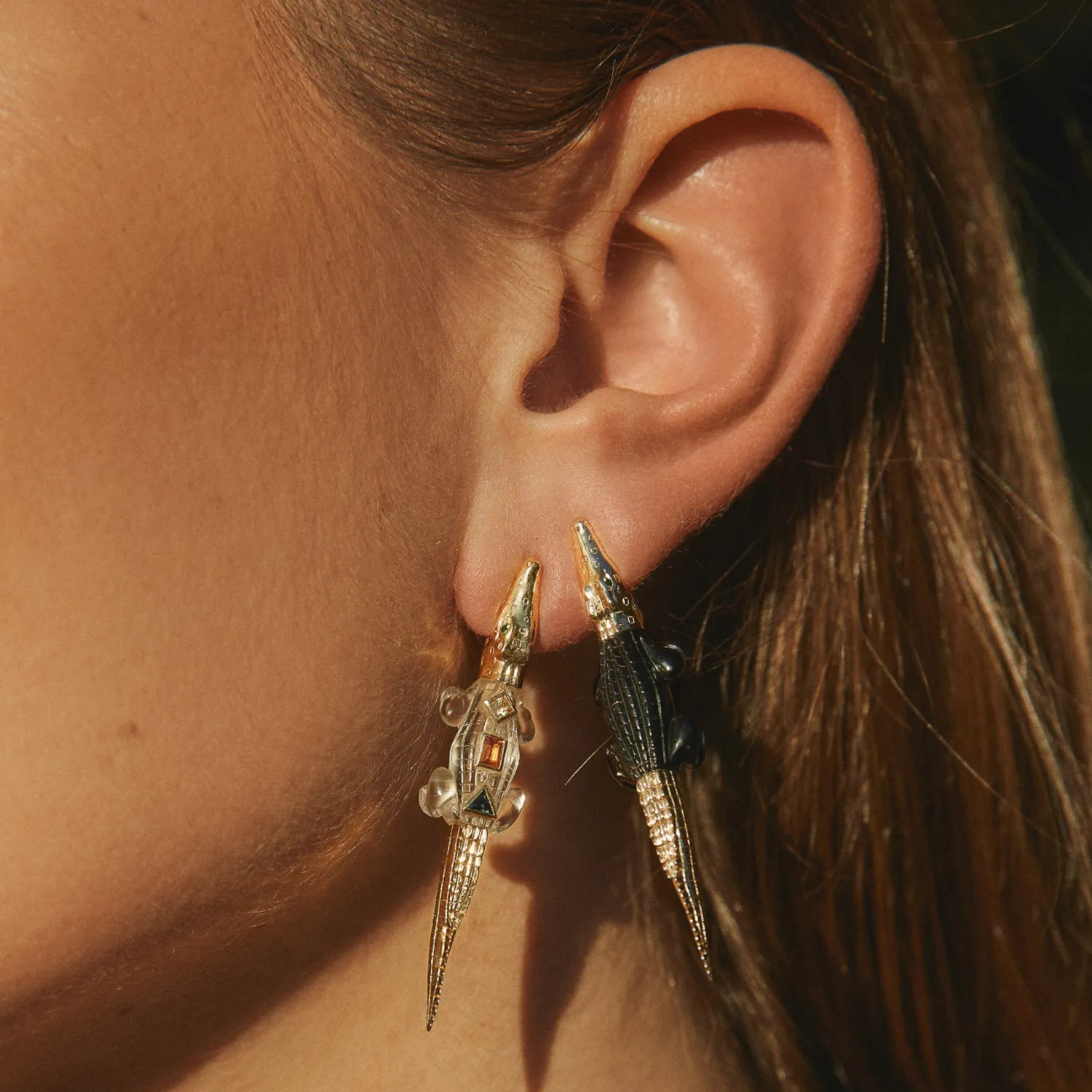 Bibi van der Velden Alligator Pop Art Bite Earring Cheap