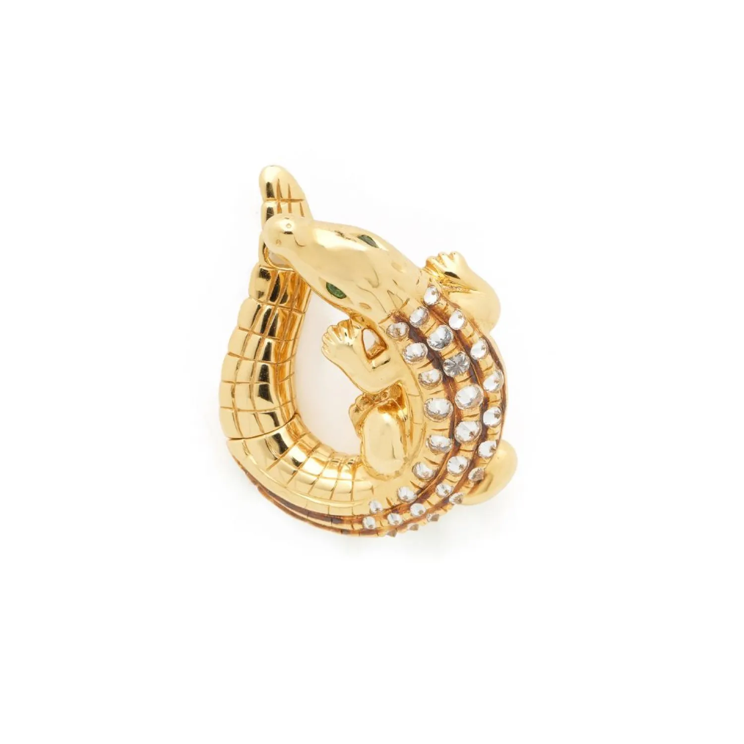 Bibi van der Velden Alligator Yellow Gold Twist Earring with Diamonds Outlet