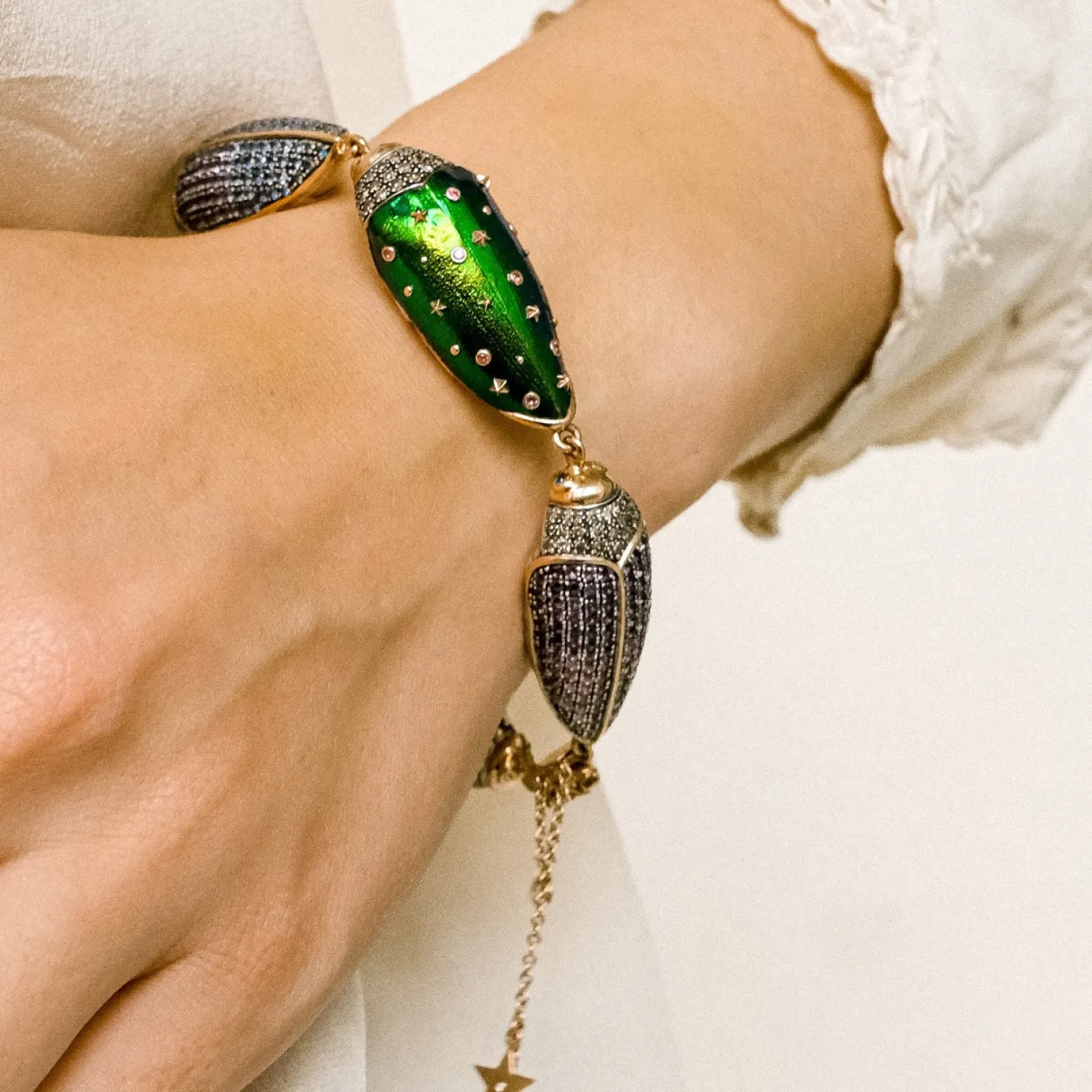 Bibi van der Velden Big Scarab Pave Bracelet Best