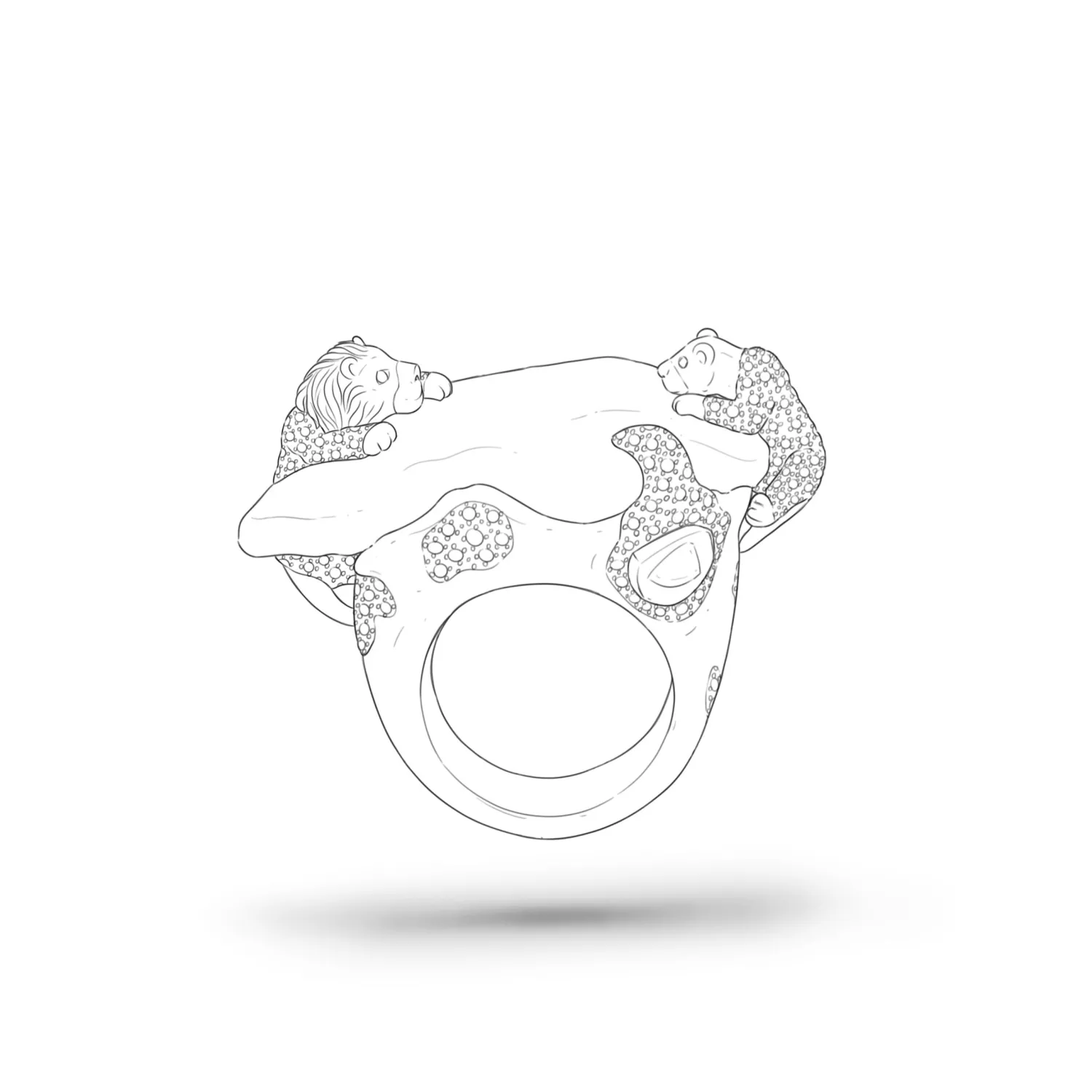 Bibi van der Velden Family Crest Lion Ring Store