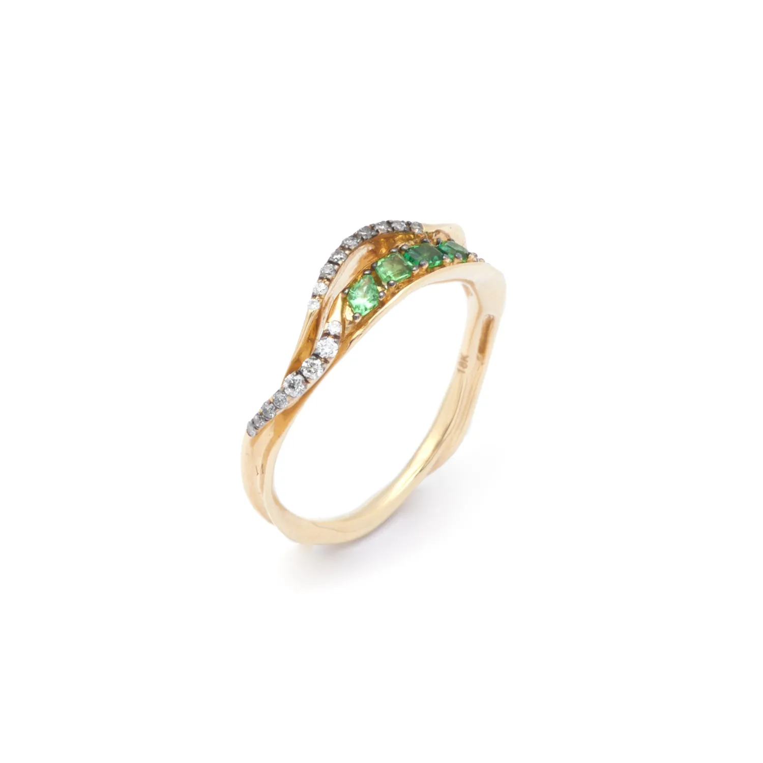 Bibi van der Velden Inhale Stackable Ring with Tsavorites Cheap