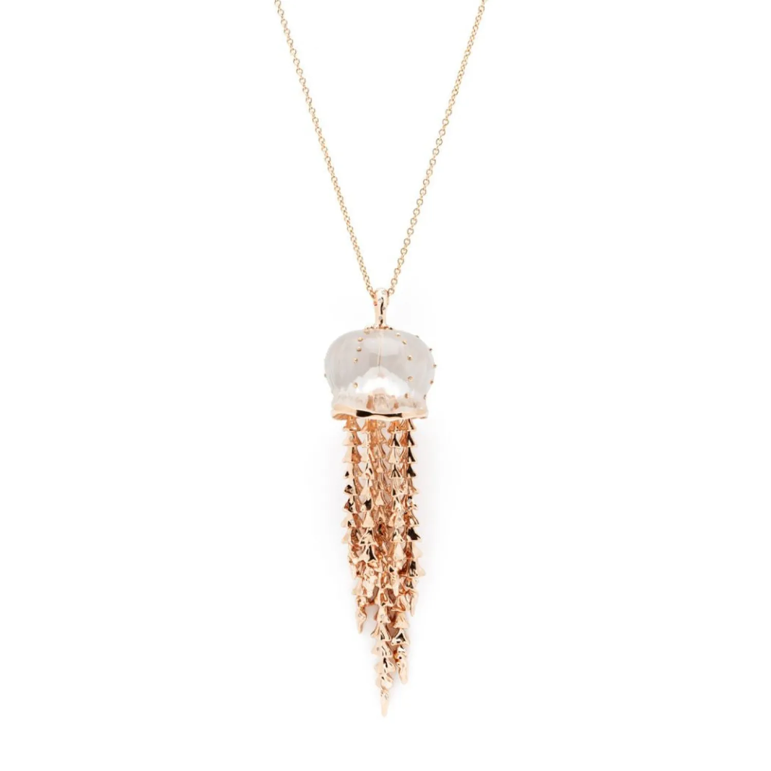Bibi van der Velden Jellyfish Quartz Pendant with Rose Gold Tentacles and Diamonds Clearance