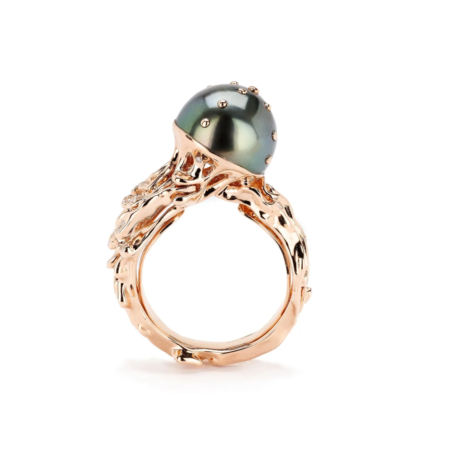 Bibi van der Velden Jellyfish Tahitian Pearl Ring with White Diamonds Best Sale