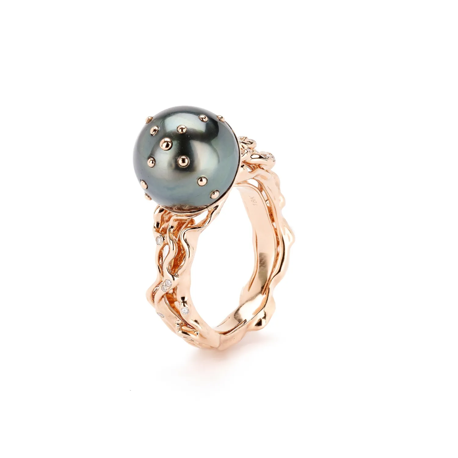 Bibi van der Velden Jellyfish Tahitian Pearl Ring with White Diamonds Best Sale