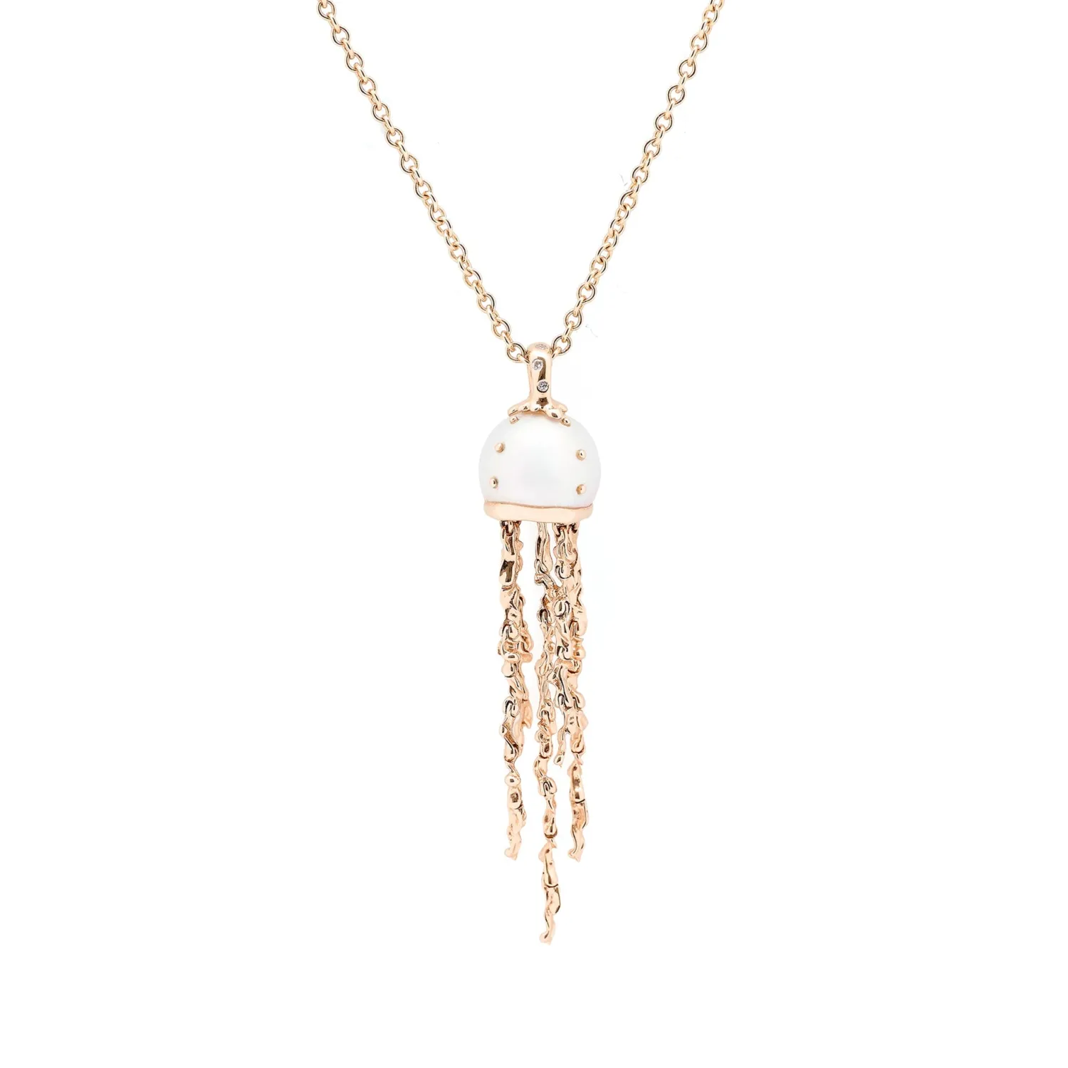 Bibi van der Velden Jellyfish White Pearl Pendant on a chain Shop