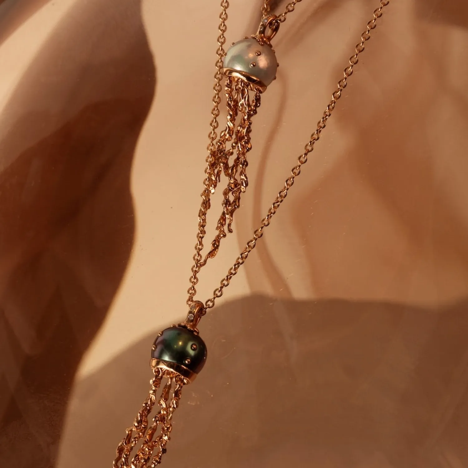 Bibi van der Velden Jellyfish White Pearl Pendant on a chain Shop