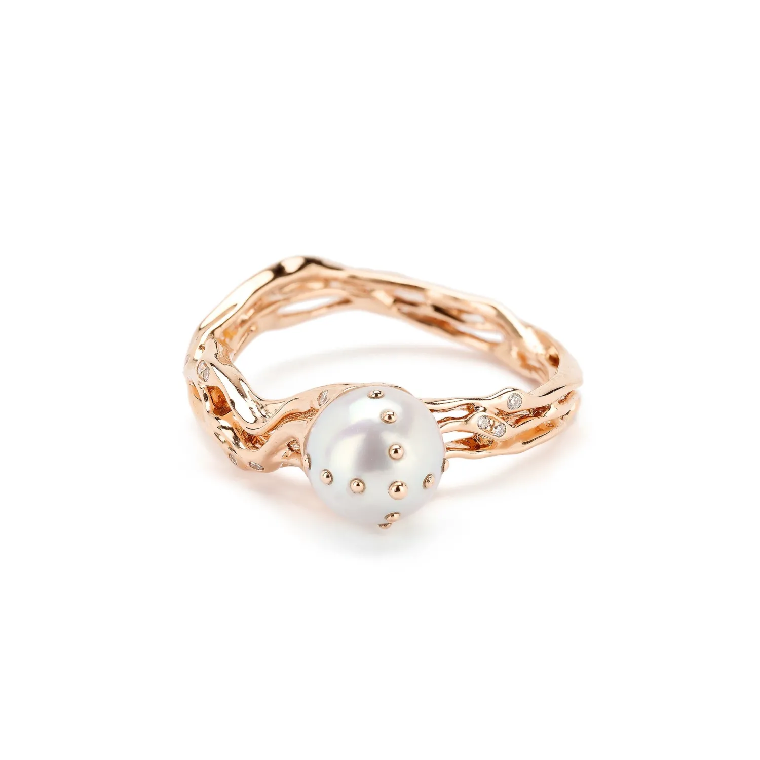 Bibi van der Velden Jellyfish White Pearl Stackable Ring Discount