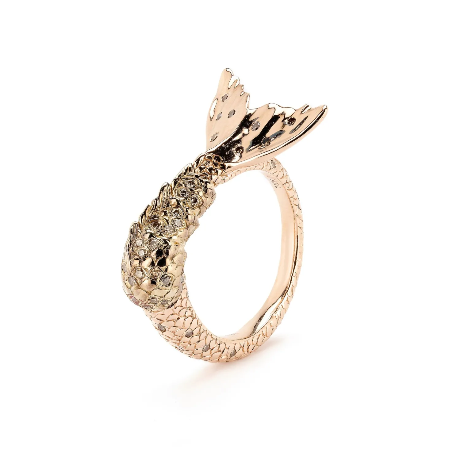 Bibi van der Velden Mermaid Tail Rose Gold Twist Ring Sale