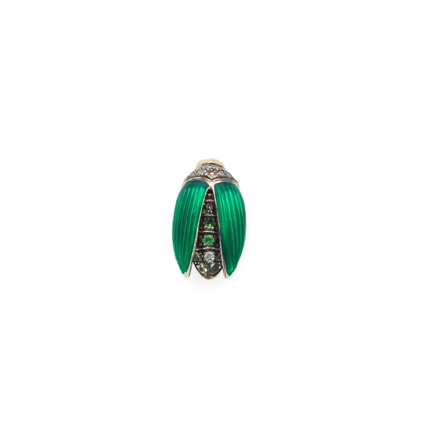 Bibi van der Velden Mini Scarab Green Enamel Fly Wings Stud Cheap