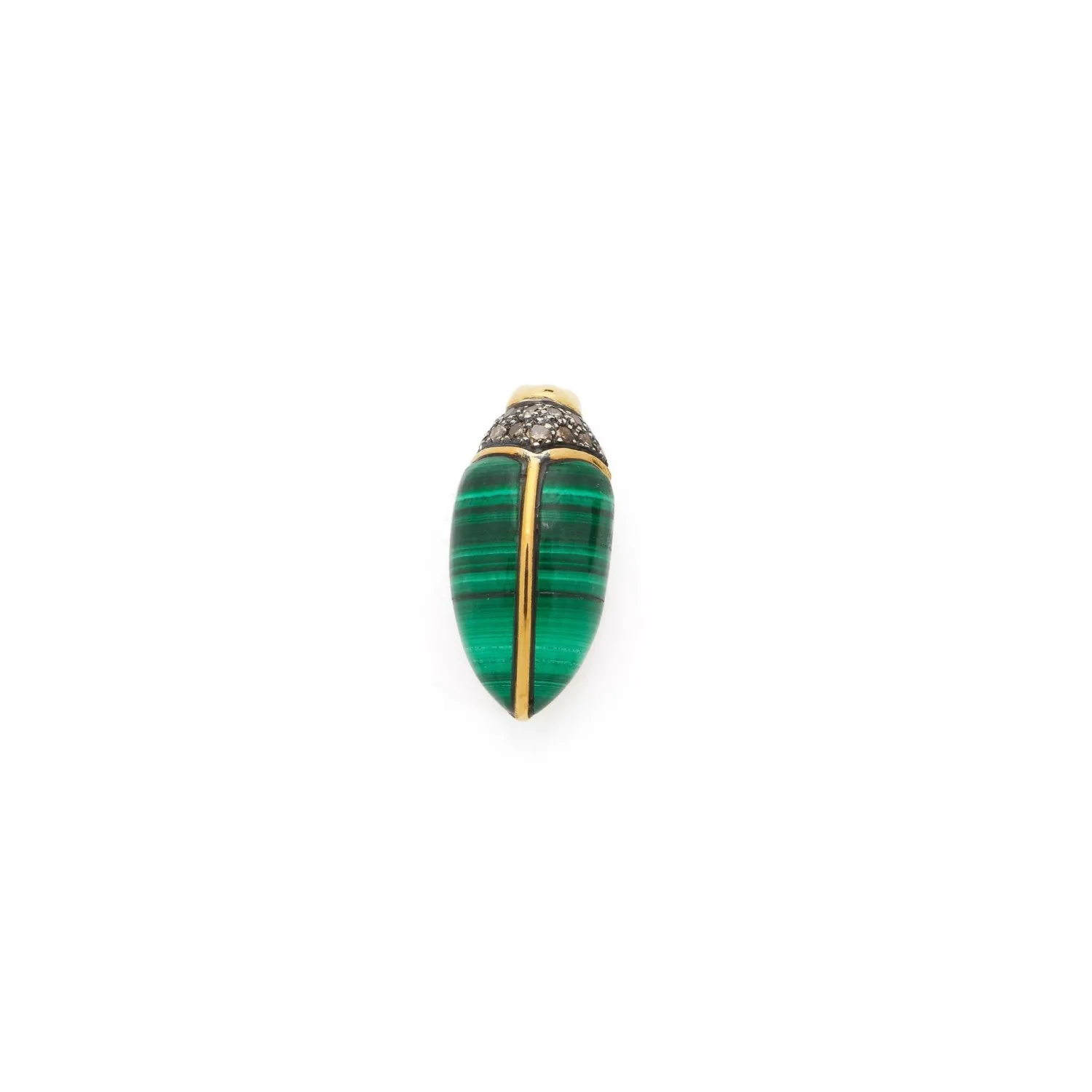 Bibi van der Velden Mini Scarab Malachite Stud Clearance