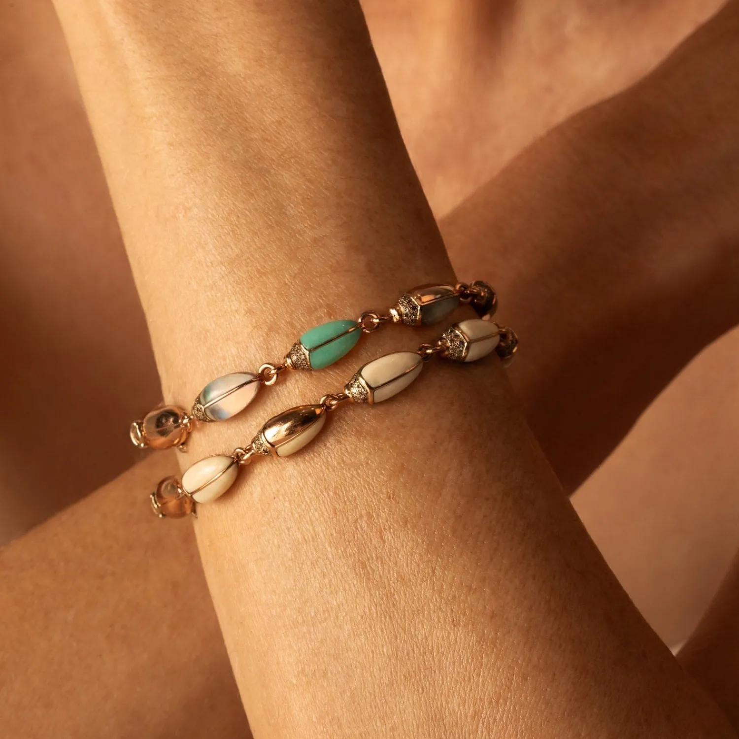 Bibi van der Velden Mini Scarab Opal Eternity Bracelet Store