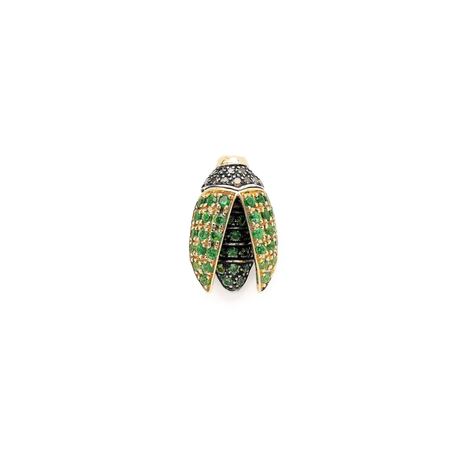 Bibi van der Velden Mini Scarab Pave Tsavorite Fly Wings Stud Best