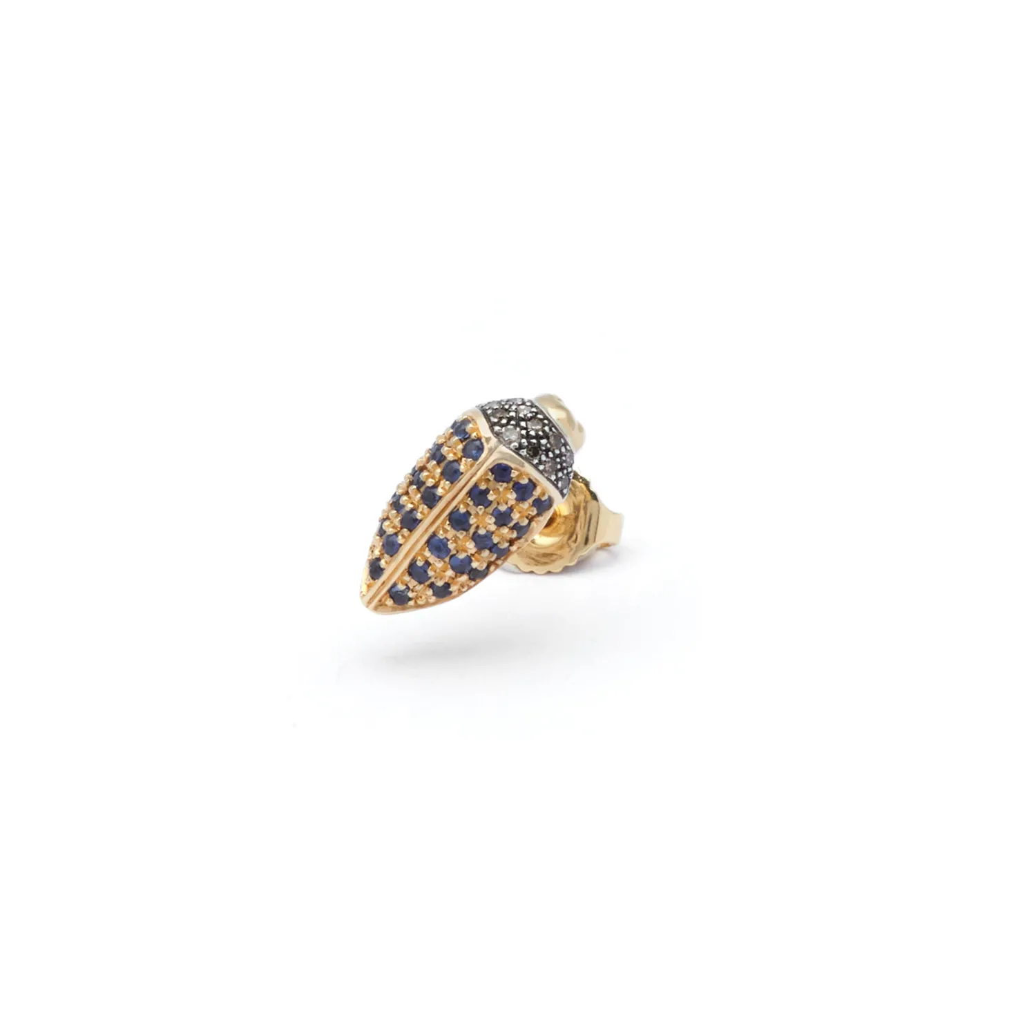 Bibi van der Velden Mini Scarab Stud Earring with Blue Sapphires Clearance