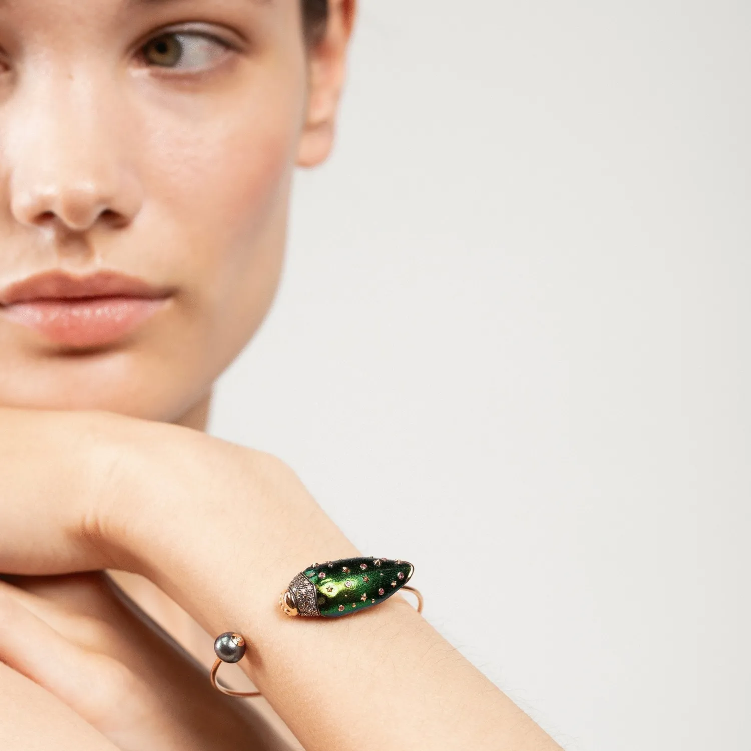Bibi van der Velden Scarab And Pearl Bangle Store
