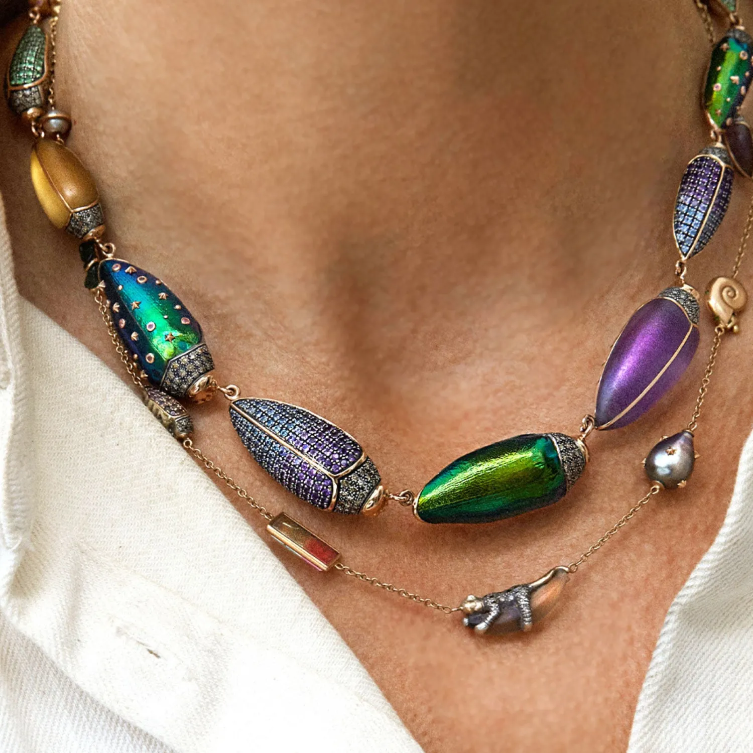 Bibi van der Velden Scarab Eternity Necklace Sale