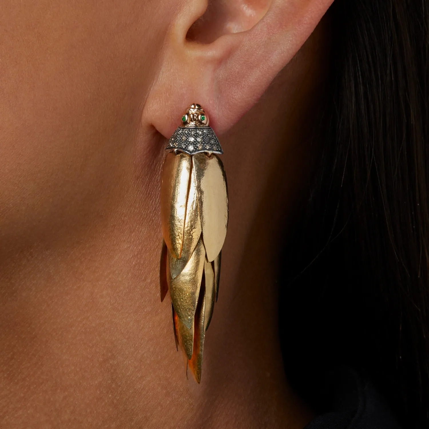 Bibi van der Velden Scarab Gold Bunch Earring Discount