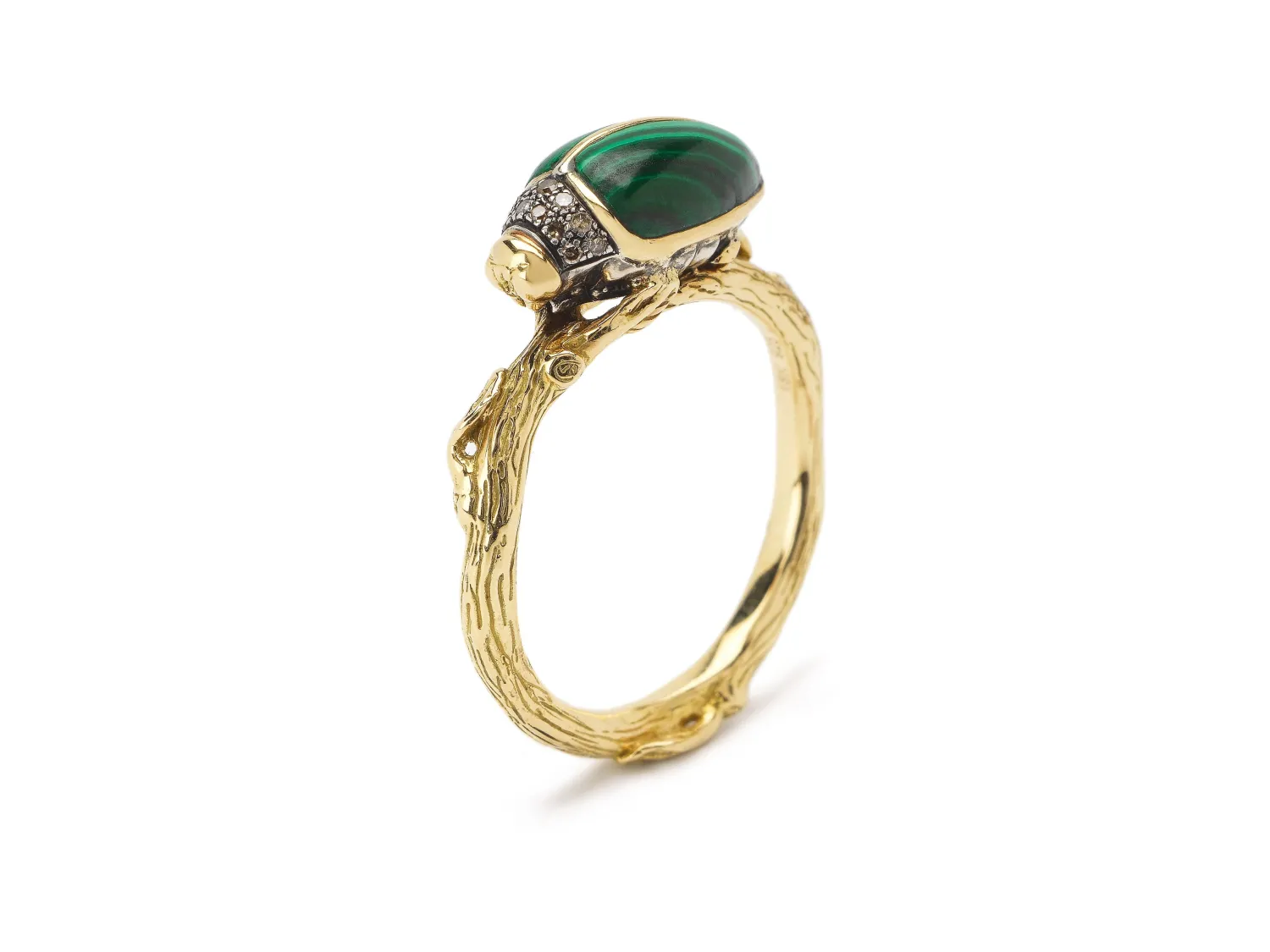 Bibi van der Velden Scarab Malachite Stackable Ring Clearance