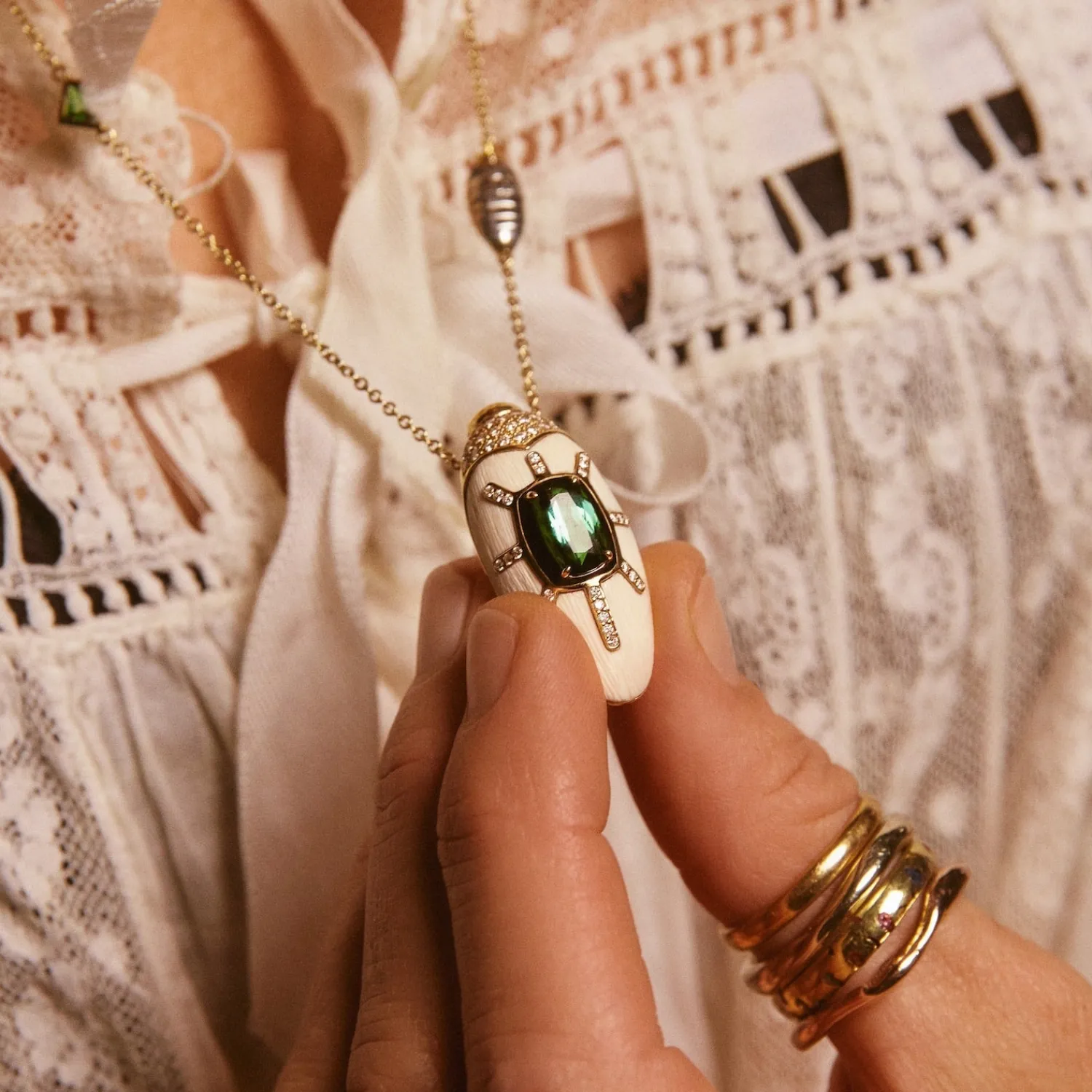 Bibi van der Velden Scarab Mammoth Necklace Online