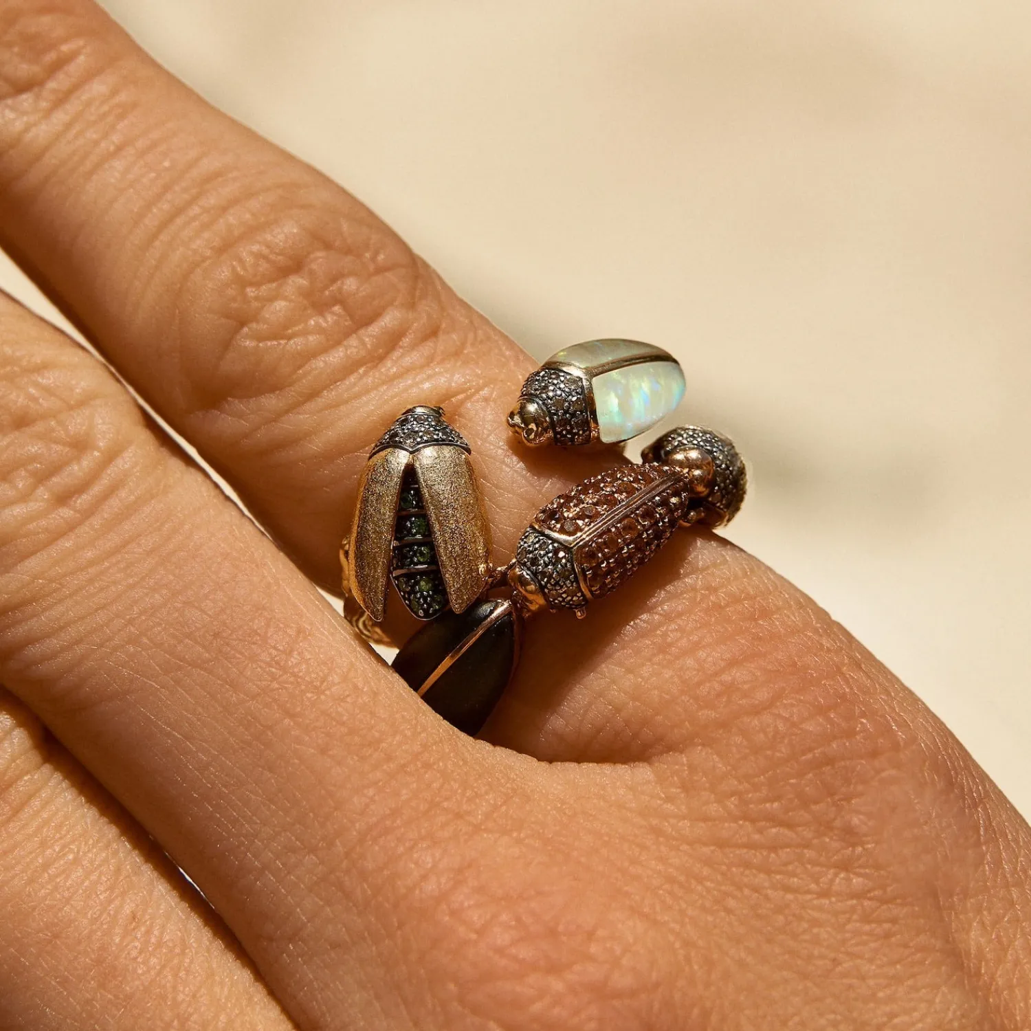 Bibi van der Velden Scarab Opal Floaty Ring Hot