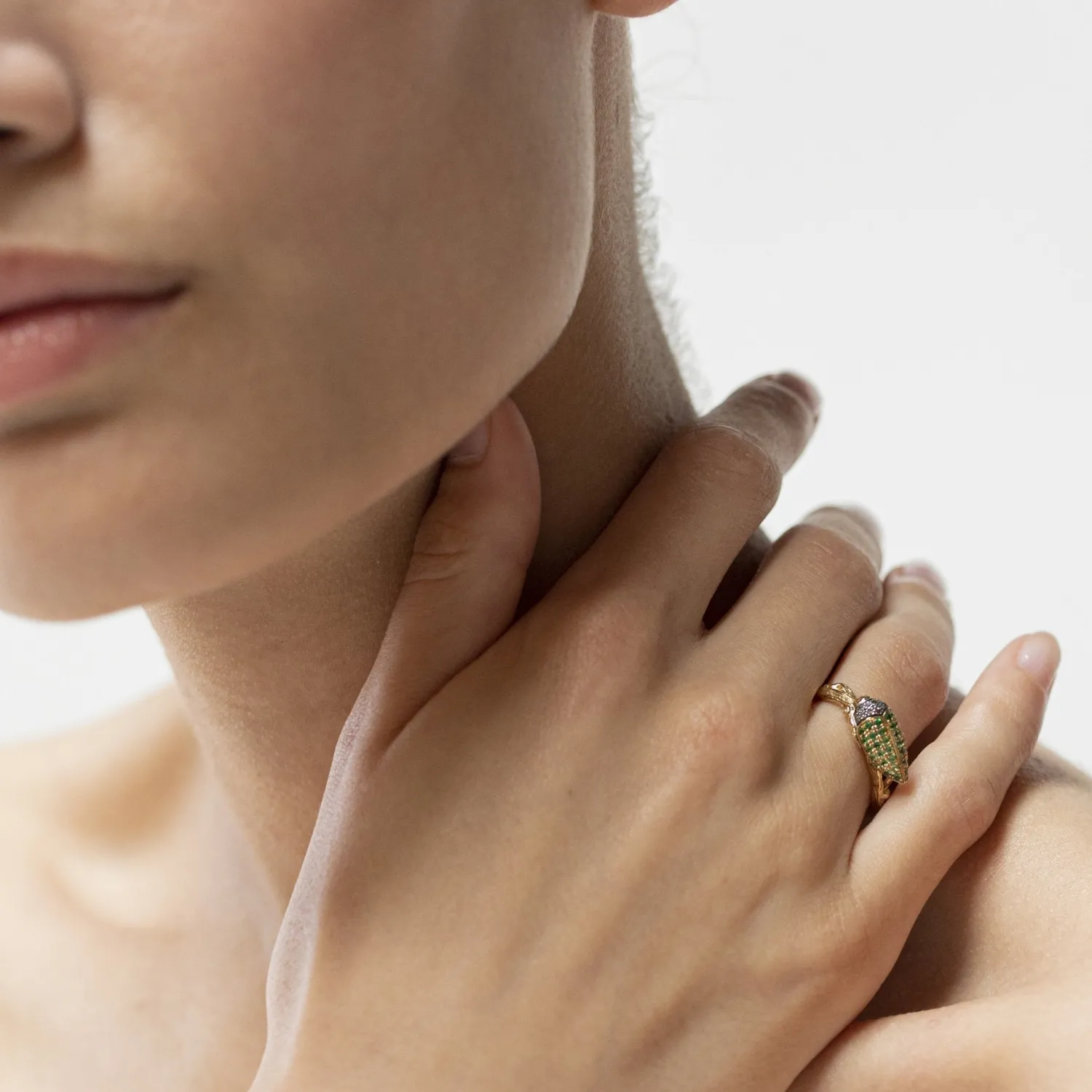 Bibi van der Velden Scarab Tsavorite Stackable Ring Discount