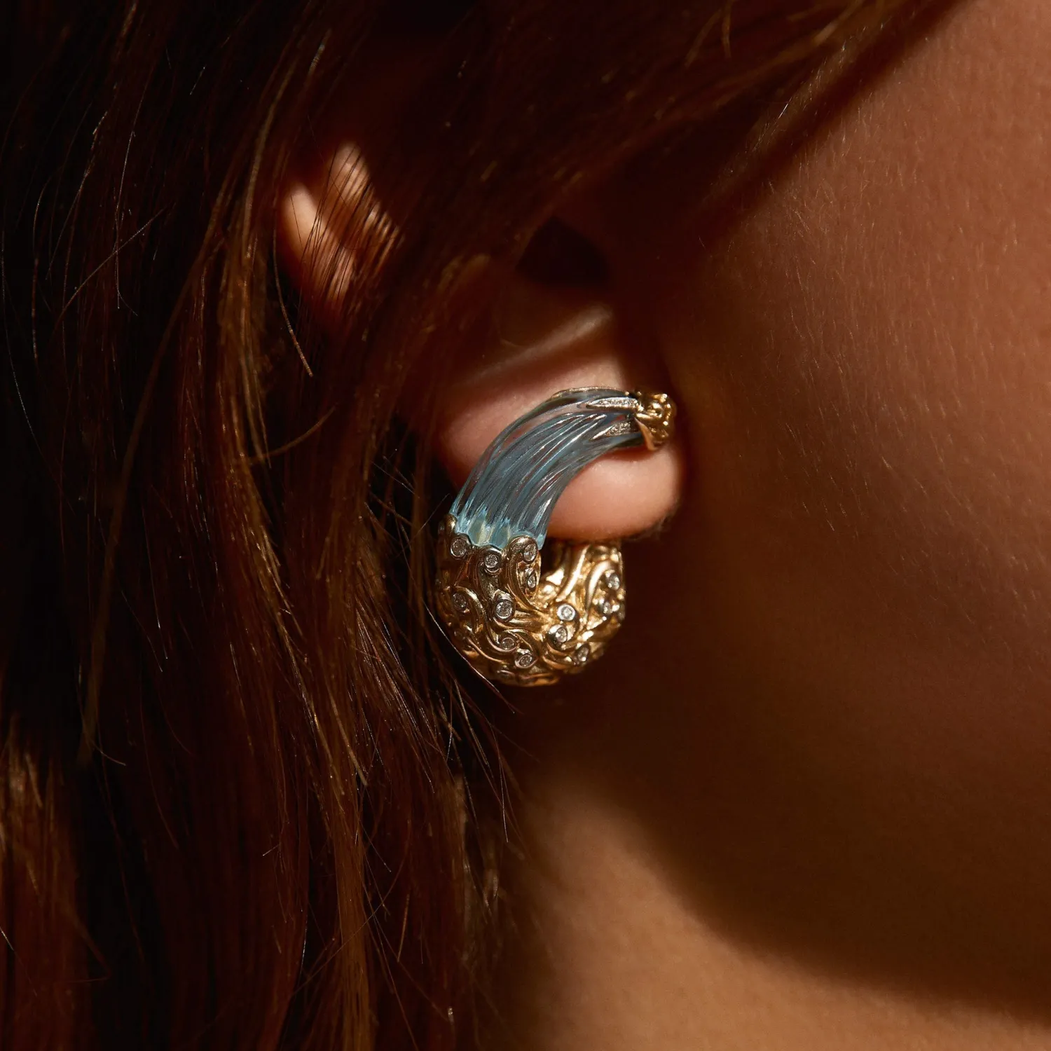 Bibi van der Velden Small Barrel Wave Earrings (pair) New