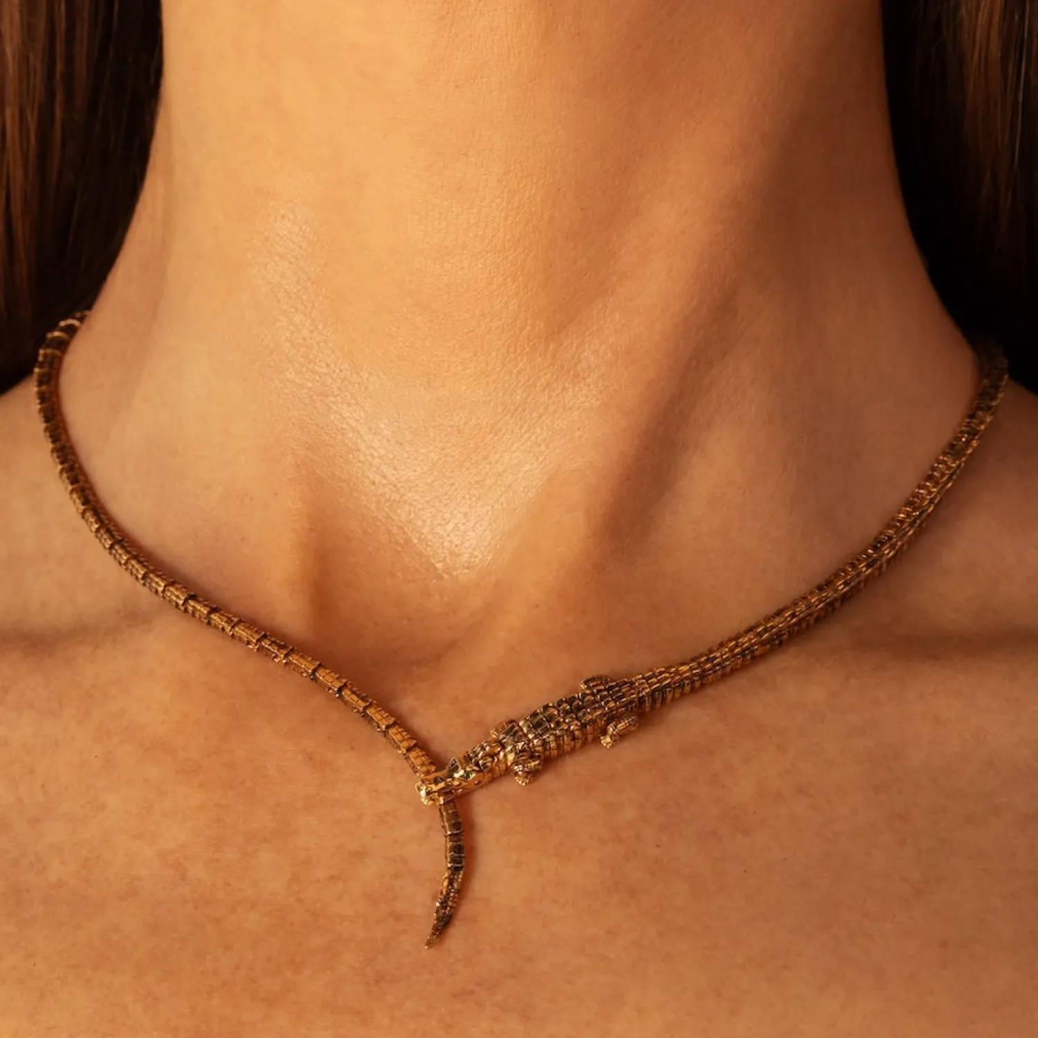 Bibi van der Velden Thin Alligator Wrap Necklace Online