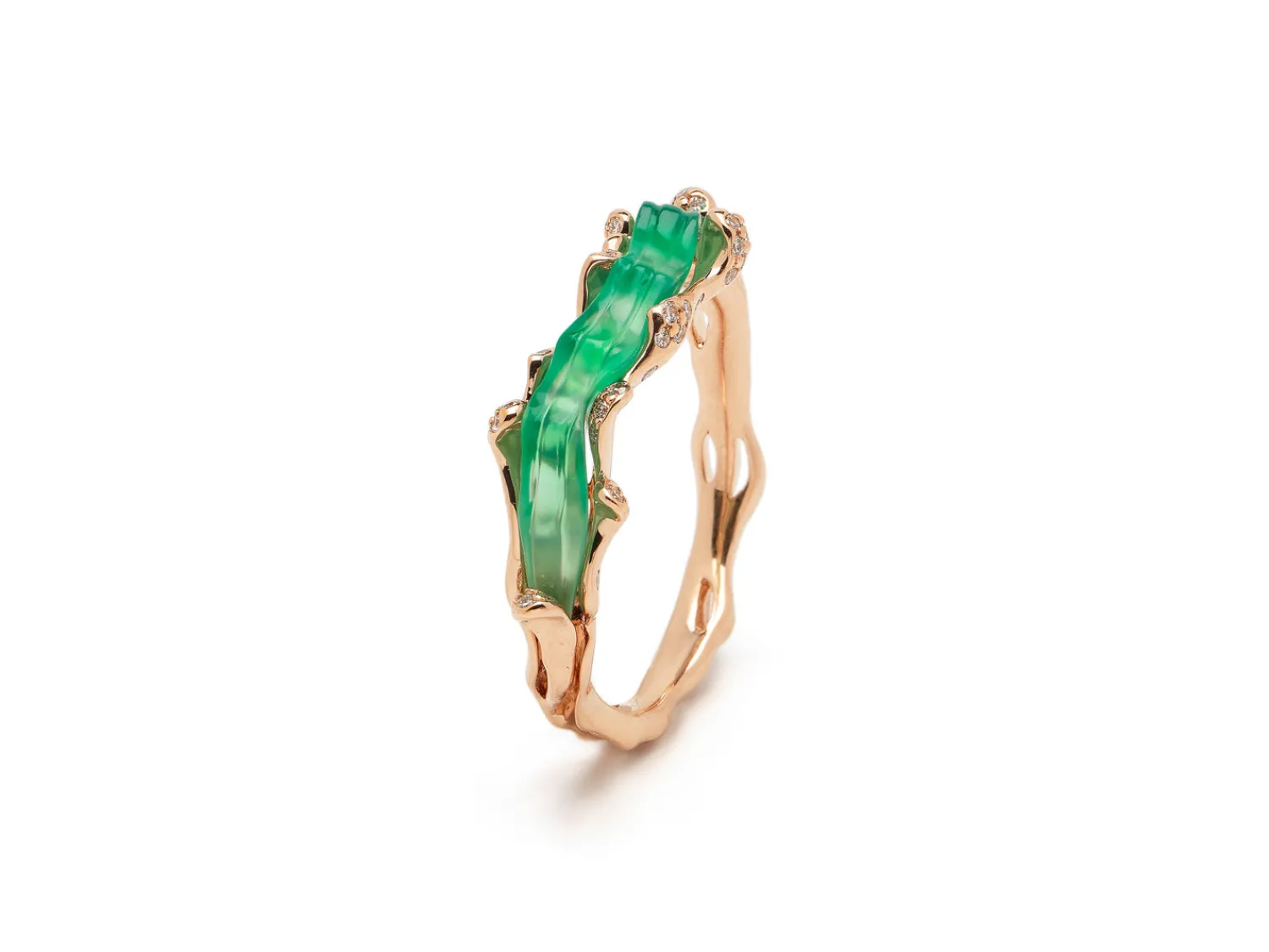 Bibi van der Velden Wave Stackable Ring Agate Flash Sale