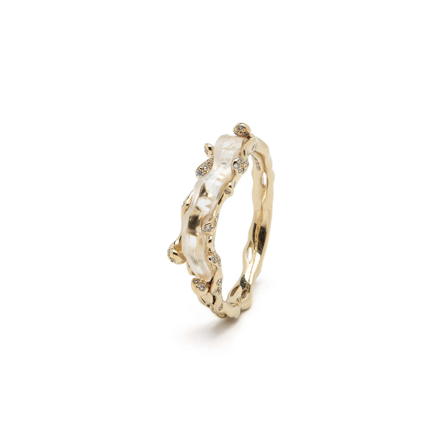 Bibi van der Velden Wave Stackable Ring Clear Quartz Cheap
