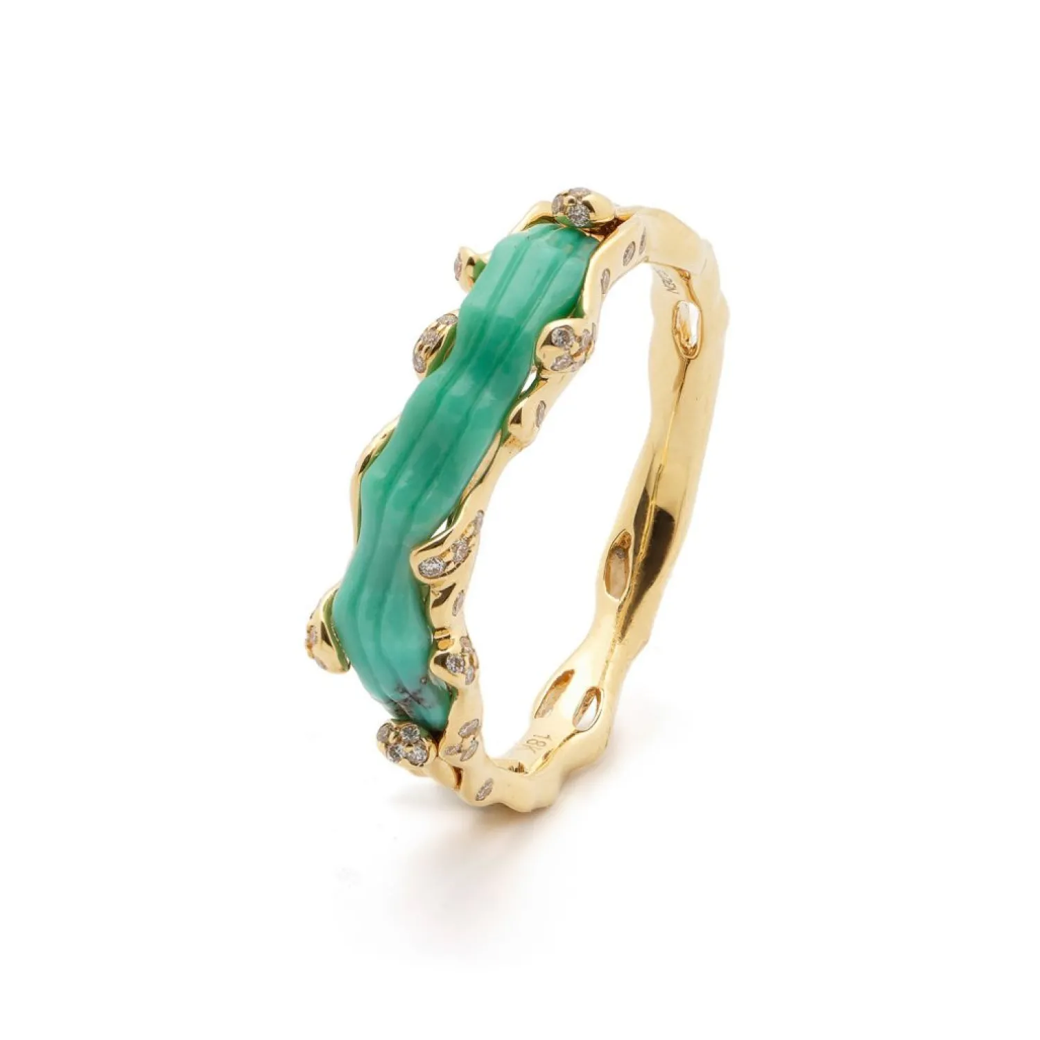 Bibi van der Velden Wave Stackable Ring Turquoise Flash Sale